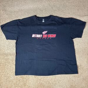 NHL Officials Merchandise Detroit Red Wings Black Shirt Men’s Sz 2XL Preowned